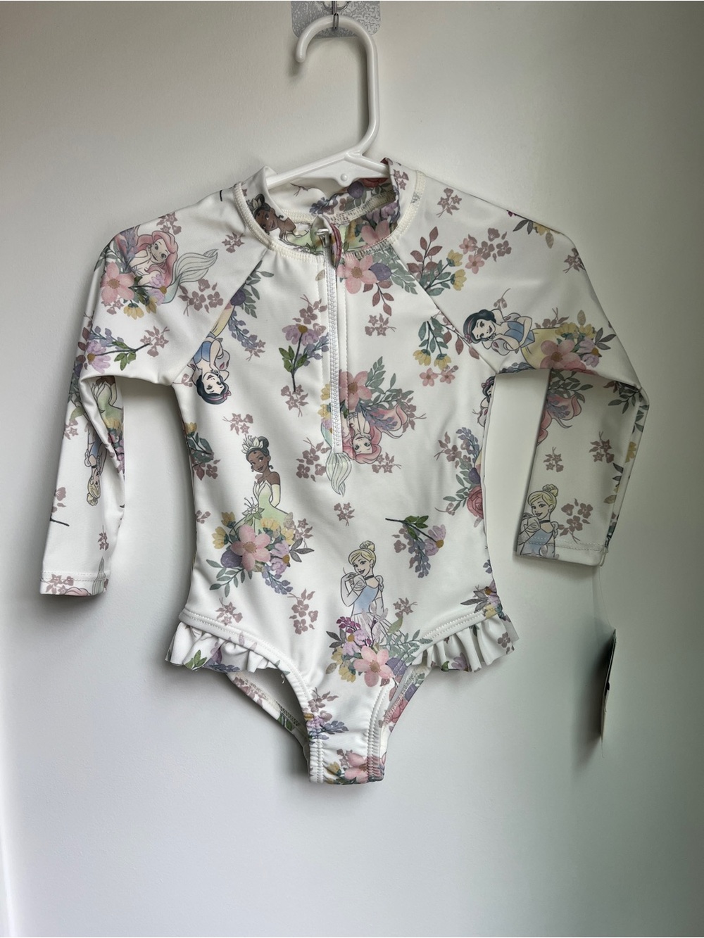 Disney Princess Floral Rash Guard Swimsuit UPF 50+ | 12M | NWT